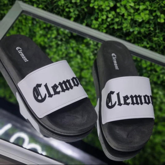 Chancletas Clemont Blancas con Negro diseño 2