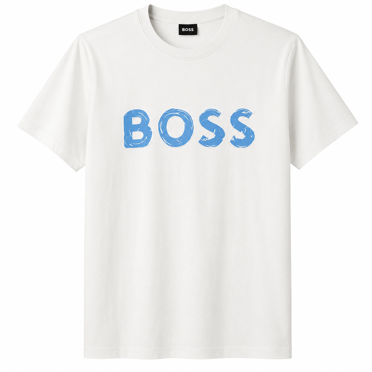 Camiseta Boss blanco letras azules