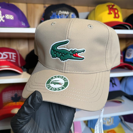 Gorra Ajustable Lacoste Beige Logo Verde