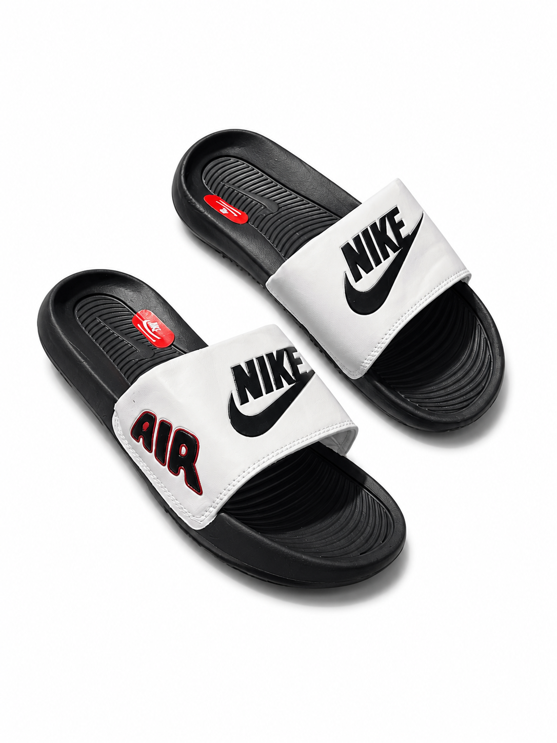 Chancletas Nike blancas  letras negras air