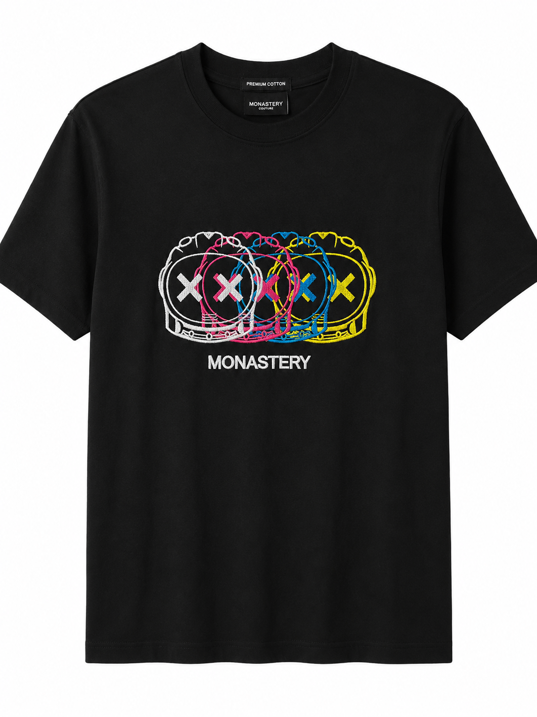Camiseta Monastery negra con colores