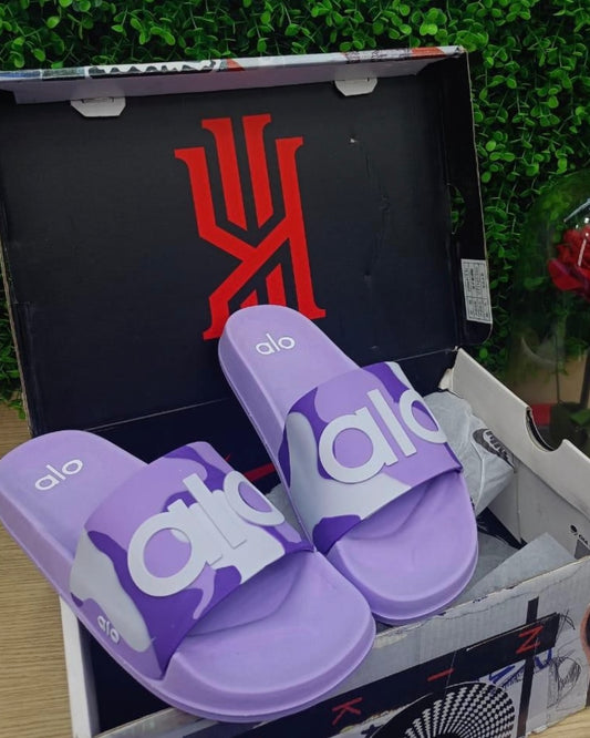 Chancletas Alo moradas con blanco