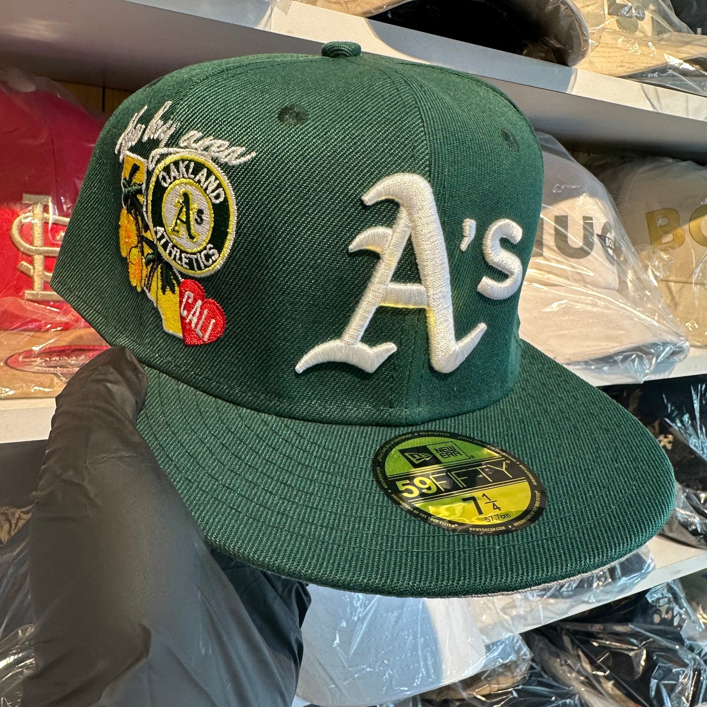 Gorra Cerrada A’s Verde Oscuro