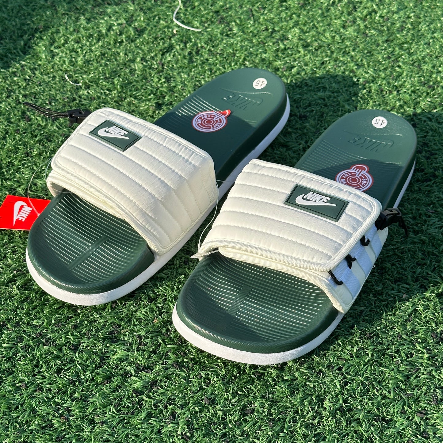 Chancletas Asuna blancas con verde