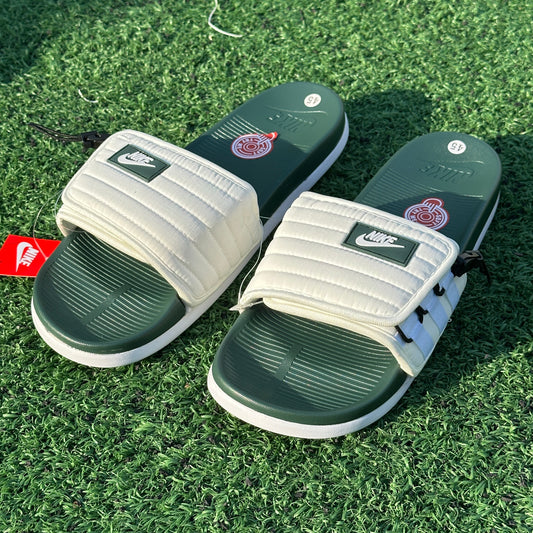 Chancletas Asuna blancas con verde