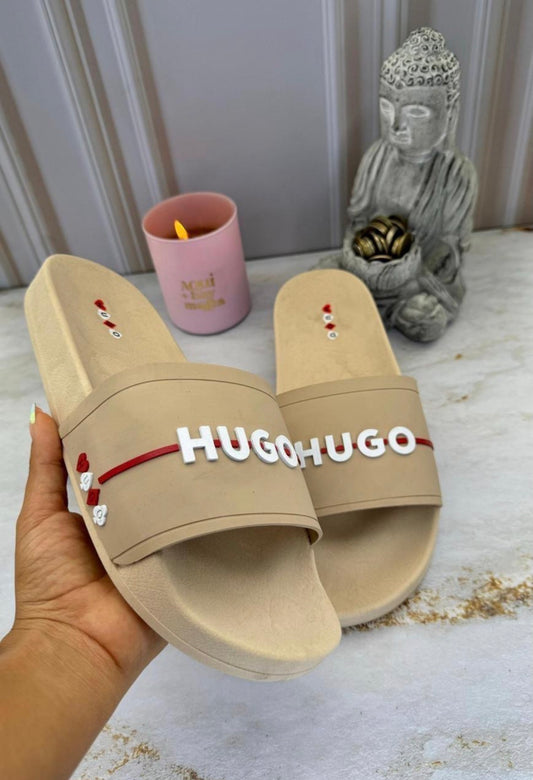 Chancletas hugo beige