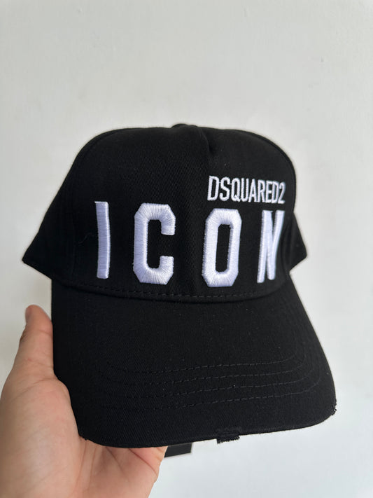Gorra Ajustable Dsquared2 Icon Negra con Blanco