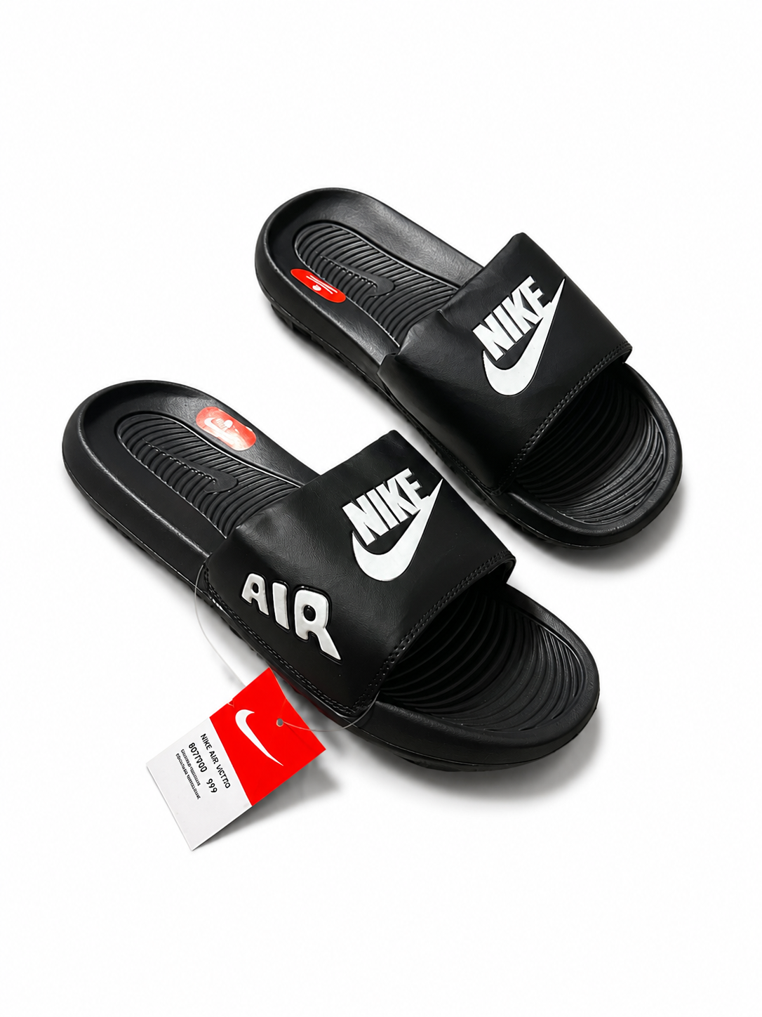 Chancletas Nike negras   letras blancas air (copia)