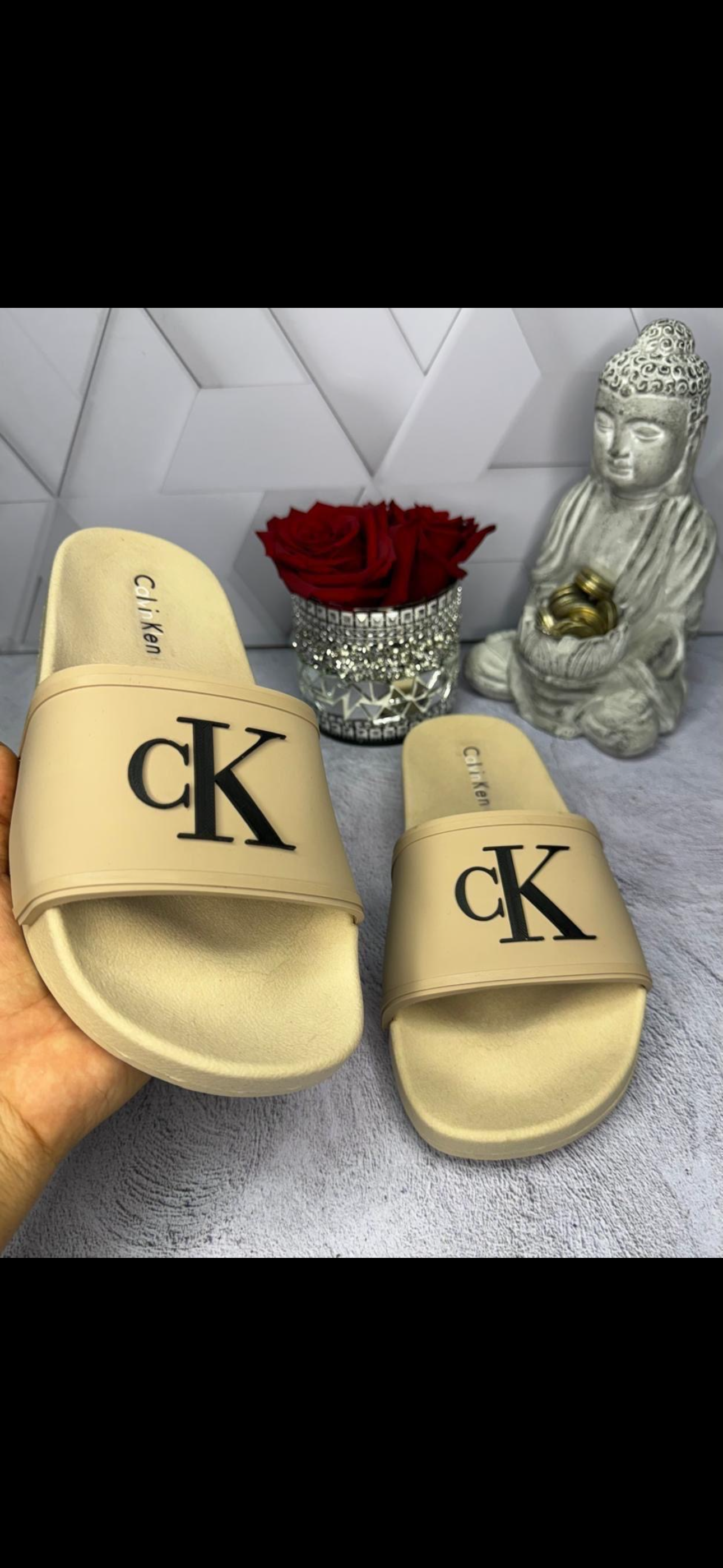 Chancletas Calvin Klein beige