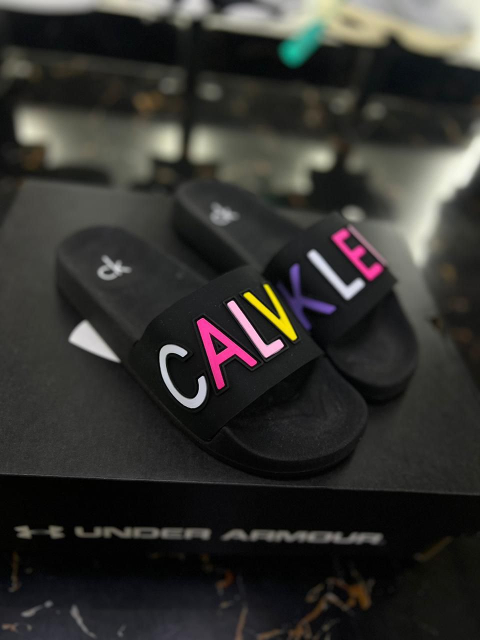 Chancletas Calvin Klein Negras Multicolor