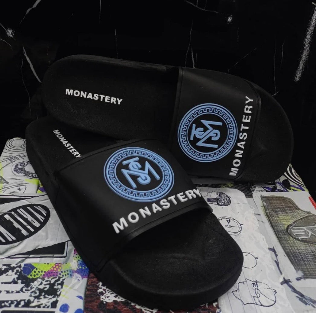 Chancletas Monastery negro con azul