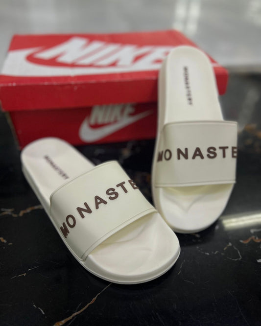 Chancletas Monastery Beige Letras Café