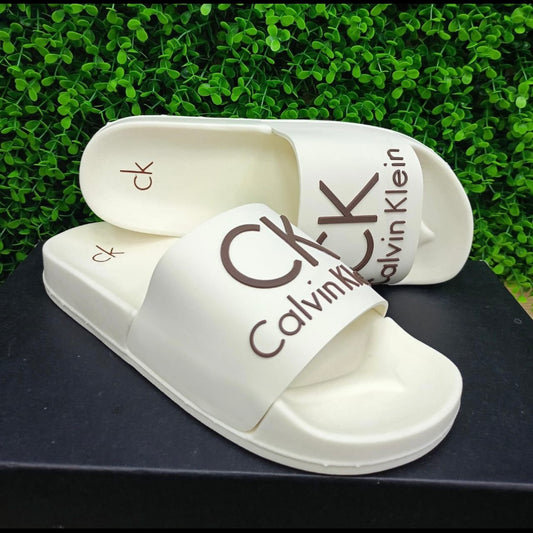 Chancletas Calvin Klein Beige Diseño Clásico 1