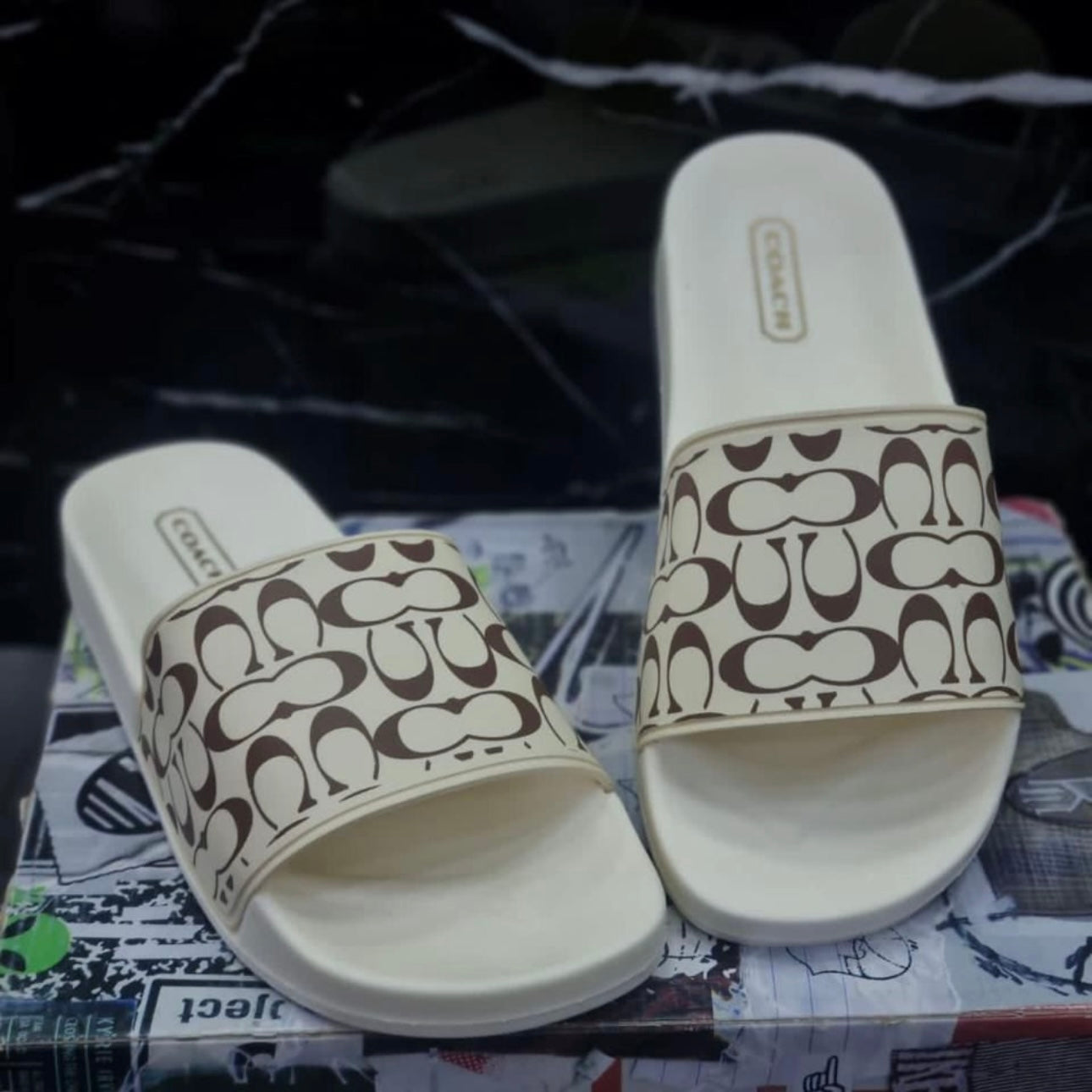Chancletas coach beige