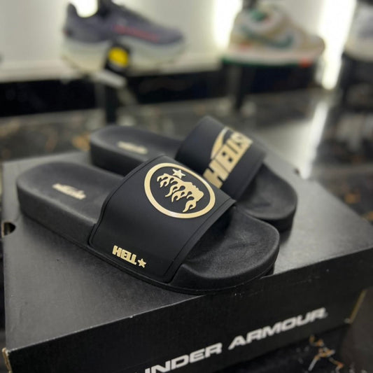 Chancletas Hell Star Negras con Beige