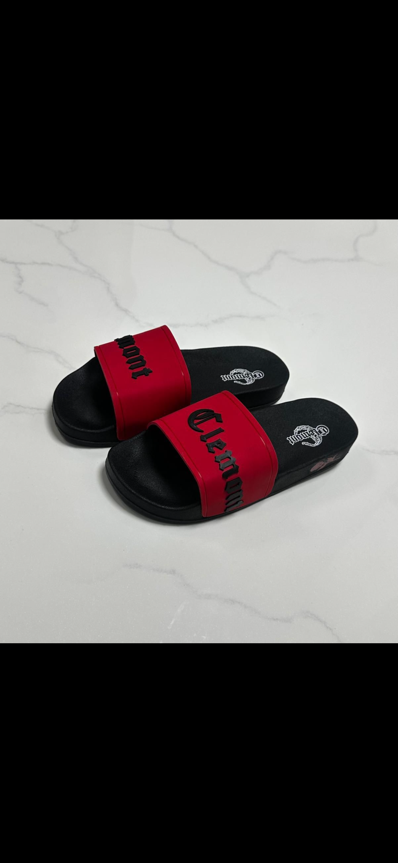 Chancletas Clemont roja con negro