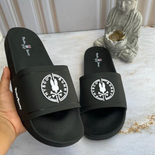 Chancletas psycho bunny negra