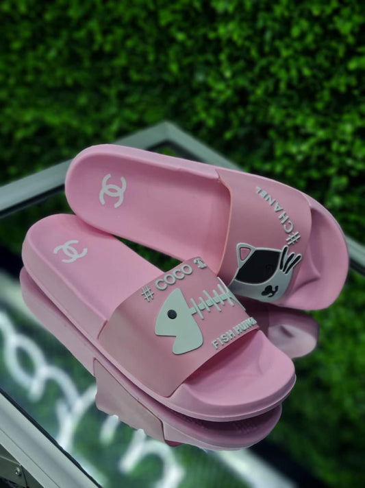 Chancletas Chanel rosadas