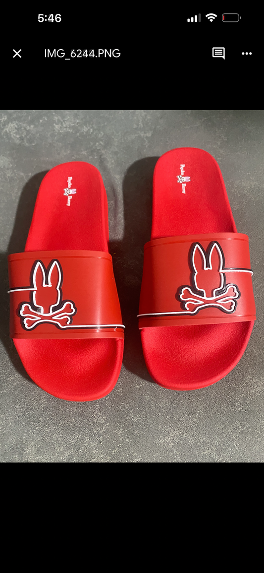 Chancletas psycho bunny rojas